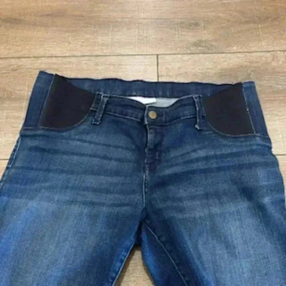 Isabel Maternity Denim Dark Wash Rolled Cuff Bermuda Shorts Women’s Sz 12 - Picture 2 of 8